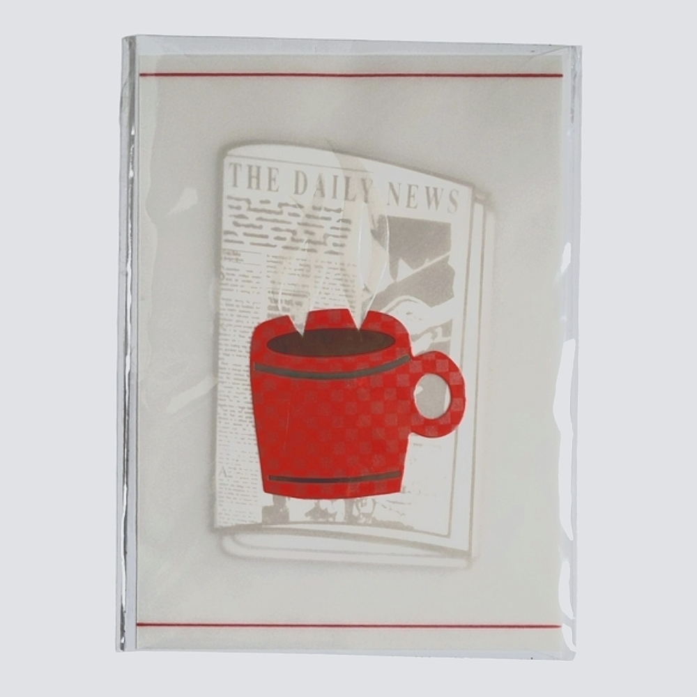 Paper Magic Group Coffee Cup and Newspaper Themed Birthday Card & Envelope